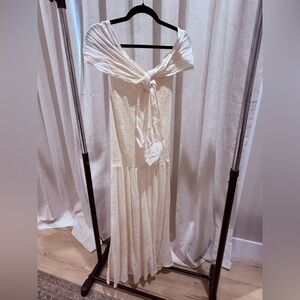 Elegant Cream Off-Shoulder Dress